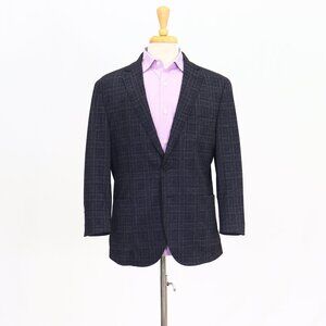 Kenneth Cole 40S Gray Blazer Sport Coat Jacket 2-Button Check Y019